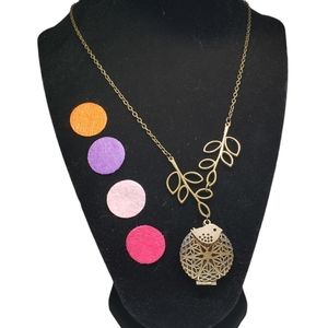Bronze essential oil Diffuser locket necklace